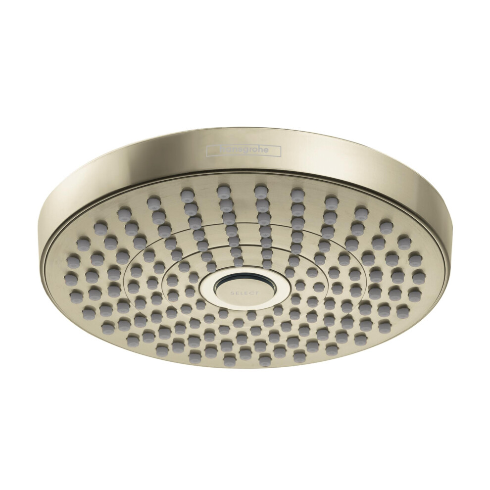 hansgrohe Croma Select S 7-inch Showerhead Modern 2-Spray Rain  IntenseRain with QuickClean in Polished Nickel  04388830