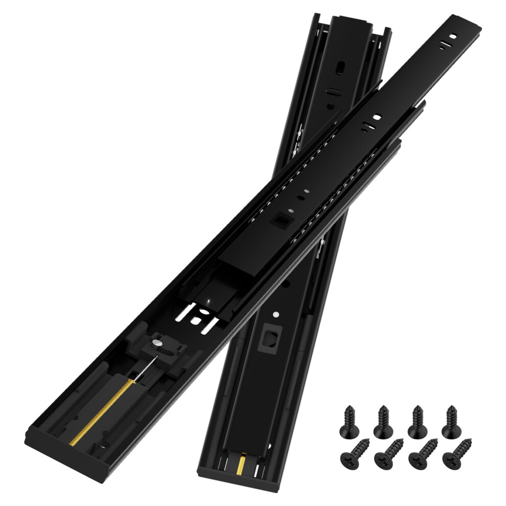 Baidice 1 Paio Di Guide Scorrevoli Per Cassetti Con Chiusura Ammortizzata Da 30,5 Cm, 30,5 Cm, 45,4 Cm, 45,4 Cm, Capacità Di Carico Fino A 45,4 Kg, Estensione Completa, Con Cuscinetti A Sfera A-image