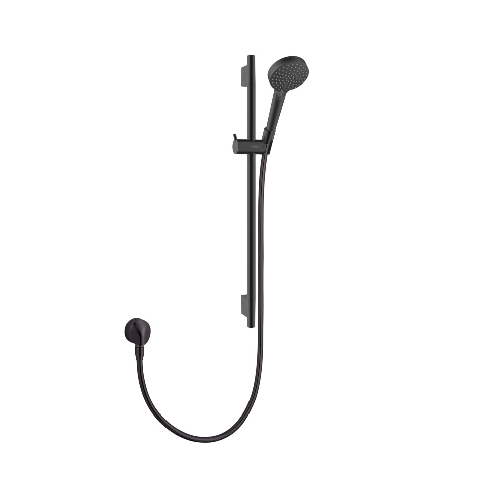 hansgrohe Vernis Blend 11-inch 3-Spray Handshower with Slide Bar and Hose  Rain  IntenseRain  Handheld Shower Head System in Matte Black  04970670