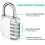 Combo Lock for Lockers 4 Digit Combination Padlock 2 Pack Pad Locks with Code for School Locker Gym Door Storage - Black & Silver 3