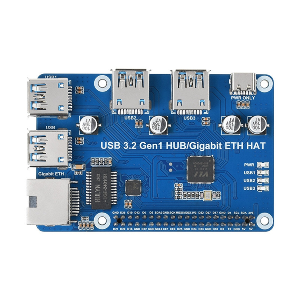 For Usb 3.2 Gen1 Hub Eth Hat Expansion Board Blue 4851108228959