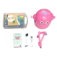 Interactive Educational Drawing Robot, 100 Drawing Cards, Pink
