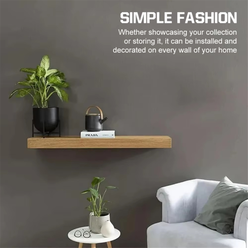 Solid Wood Floating Shelf with Hidden Compartment Home Decor A 1