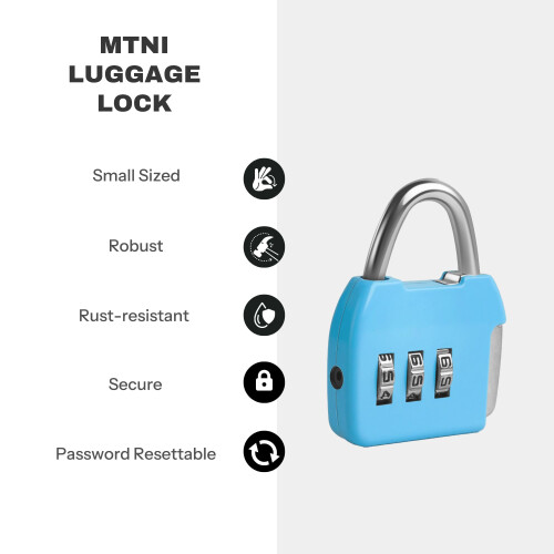 UP Security Small Combination Padlock 3 Digit Combination Zipper Lock Travel Safe Code Lock Mini Combo Suitcase Locks for Luggage Backpack Bag 2