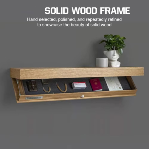 Solid Wood Floating Shelf with Hidden Compartment Home Decor A 2