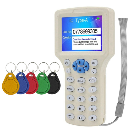 RFID NFC Smart Card Reader+5XUID Keychain RFID Duplicator 125K