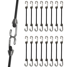 YELIER Mini-Bungee-Seile mit Haken. Kleine Bungee-Seile mit Haken, vielseitiges Bungee-Seil-Set fr den Auenbereich. (16 Schwarz 8"""")