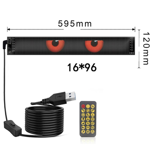 LED Auto Flexibler Bildschirm USB 5V Matrix Pixel Panel RGB 16x96 1