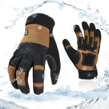 Vgo... 0C/32F Winter 3M Thinsulate-geftterte Arbeitshandschuhe, wasserdichte Arbeitshandschuhe, Khllager, Gefrierschrank (M Braun SL7716FW)