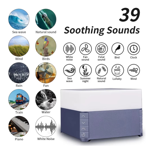 White Noise Machine Slaaphulp 39 Liedjes Rustgevende Geluiden Roségoud 1