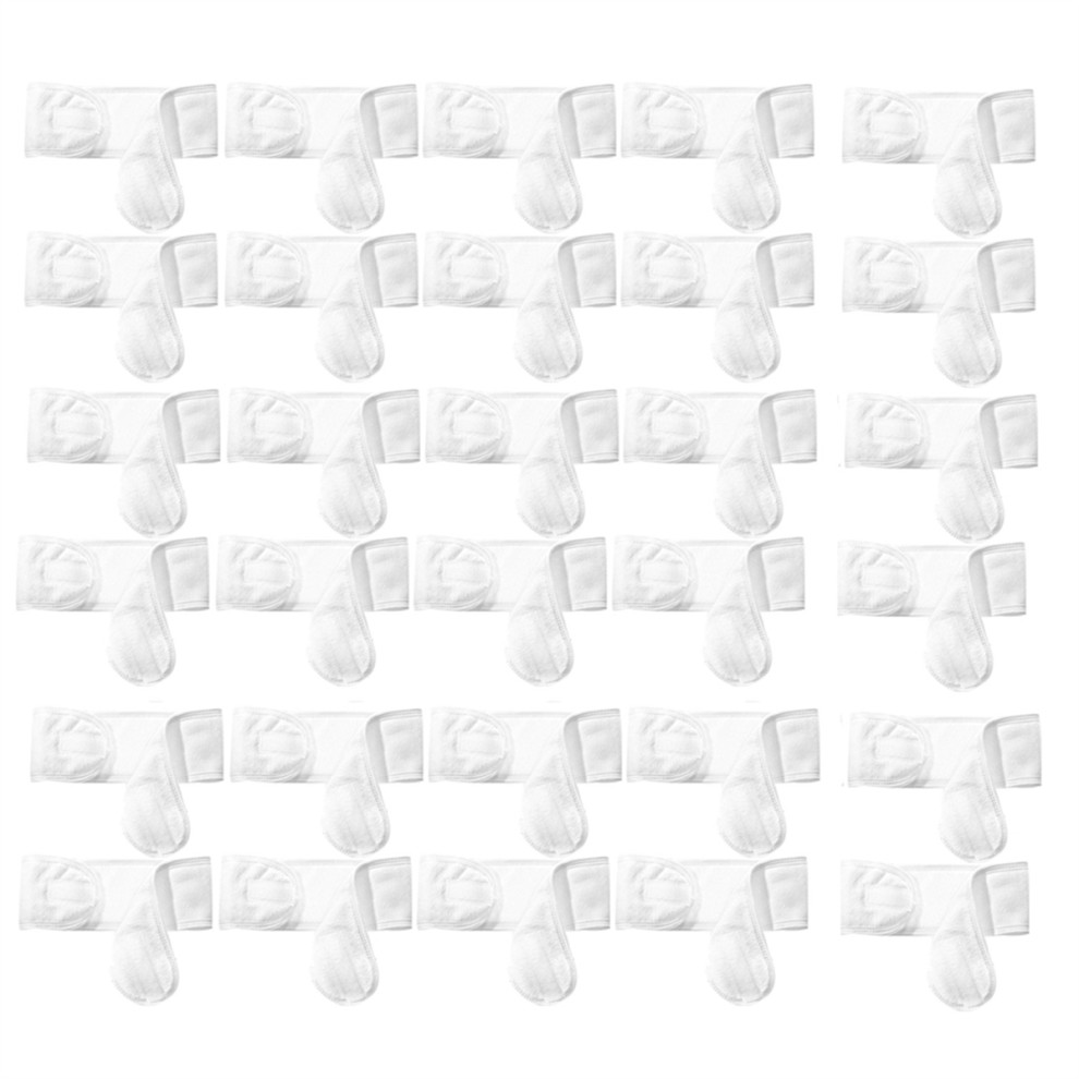 Lot de 30 bandeaux de spa pour esthéticienne, blancs, pour femmes