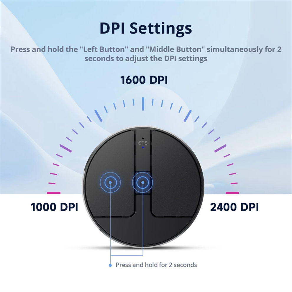 Ultra Thin Wireless Computer Mouse 3 Mode Bt/2.4G/Usb Silver 4851108243860