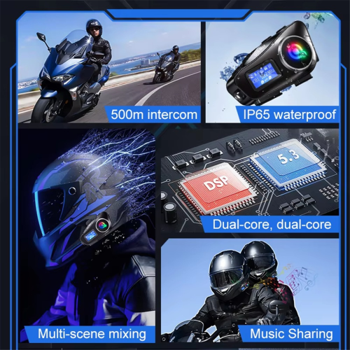 Q58 Max Capacete de motocicleta Bluetooth Intercom IP65 à prova d'água 1