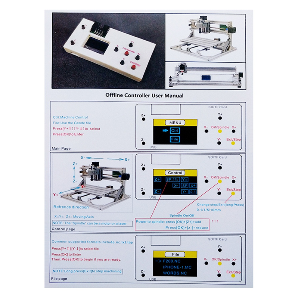 Offline Controller For Cnc 3018 Pro 2418 Pro 1610 Pro Cutter Machine 4851108248926