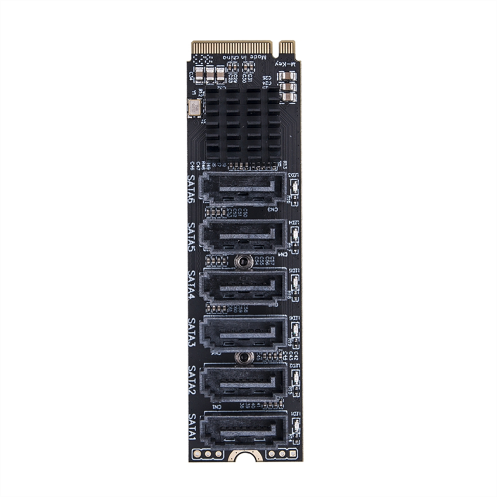 M.2 To Sata Adapter, 6 Ports Nvme To Sata3.0, M.2 Pci-E M Key Riser. 4851108248674