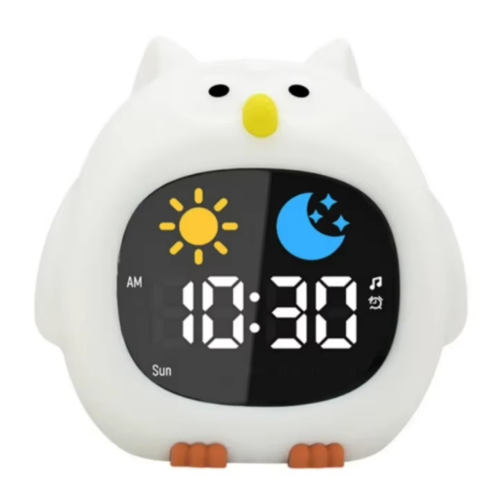 Alarm Clock For Kids Owl-Shape Toddler Sleep Training Clock Markenlos