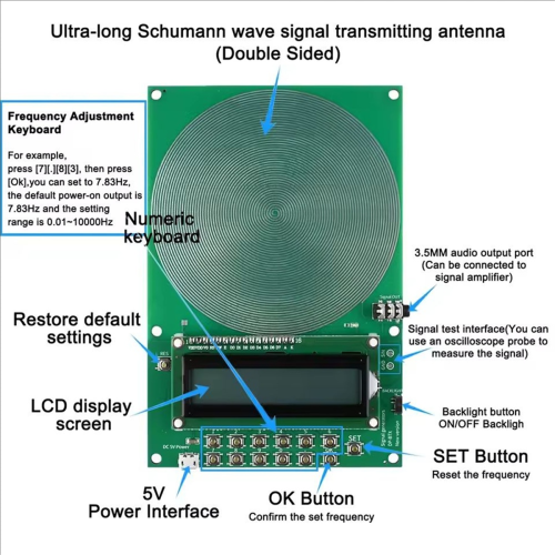Wave Generator 7.83Hz Frequency Pulse Audio Resonator, 2