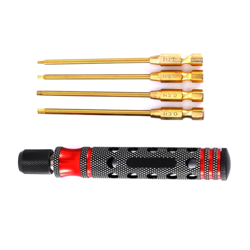 Εξάγωνο σετ κατσαβιδιών 1.5,2.0,2.5, 3.0mm Quick Change Hex Key, Red