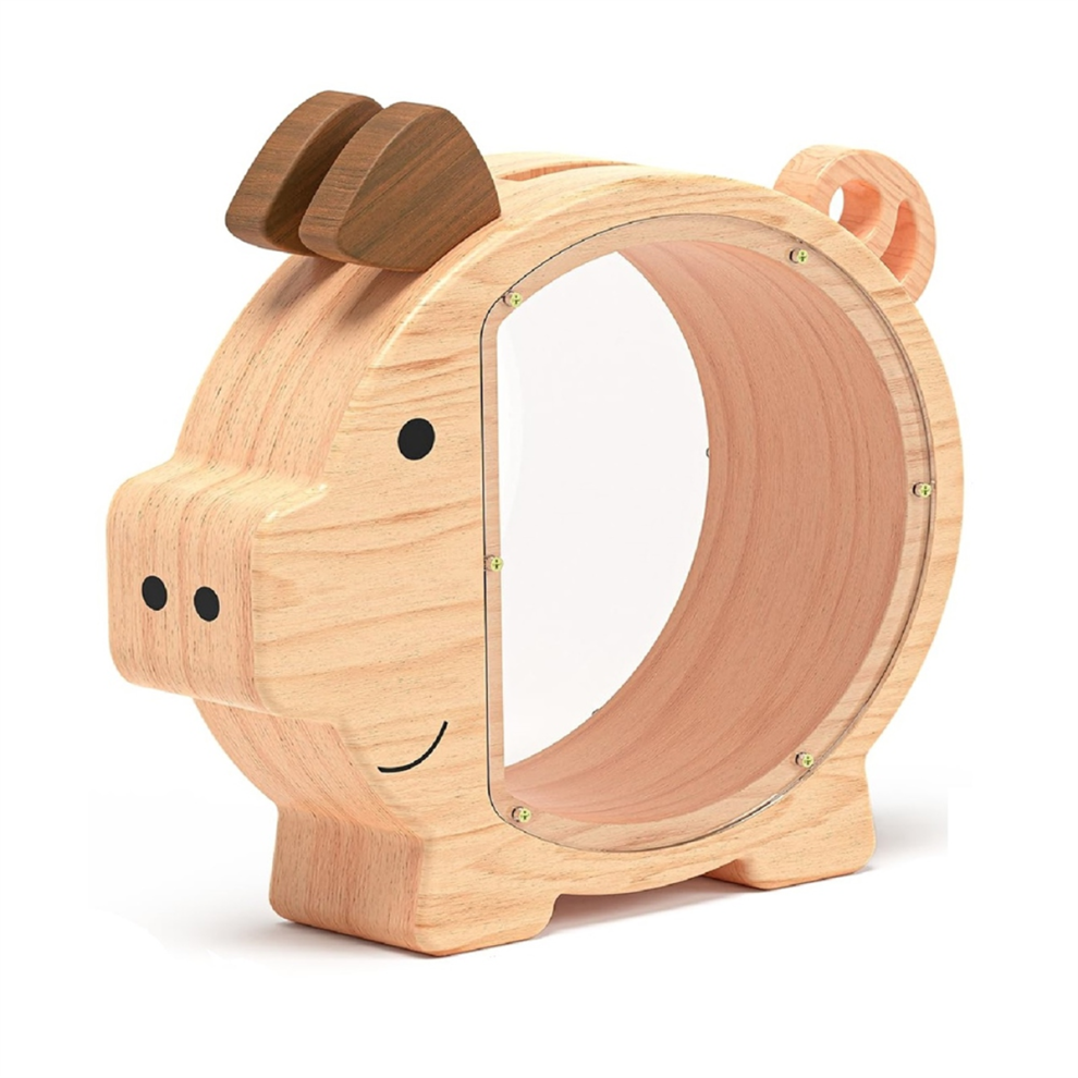 Markenlos Wooden Piggy Bank For Kids Large Piggy Bank For Boy And
