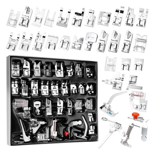 32 Pcs Sewing Machine Presser Foot Set, Snap on Sewing Feet 1