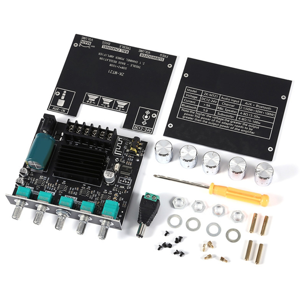 Mt21 Bluetooth 5.0 Amplifier Board 50Wx2+100W 2.1 Channel, 4851108274741