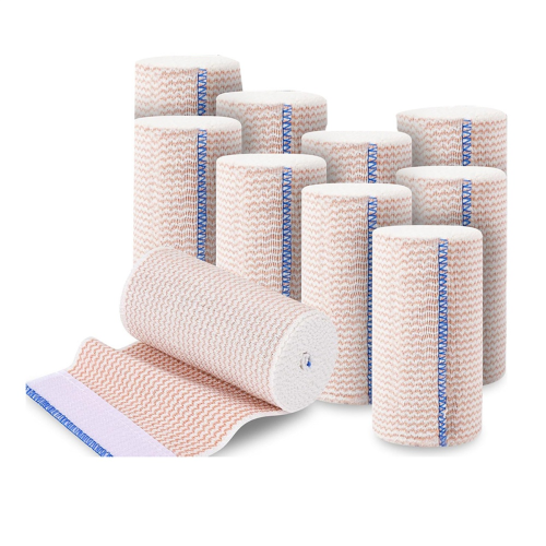 Pacote com 10 bandagens elásticas de 4 polegadas, bandagem de compressão