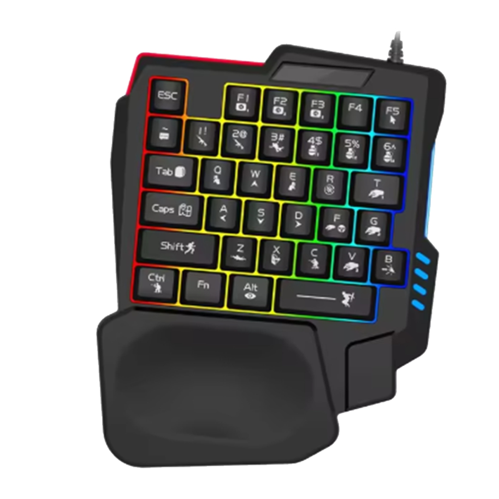 Ergonomics Gaming Keyboard Single Hand Usb Wired 35key-image-OPC-PGFYJDT-NEW