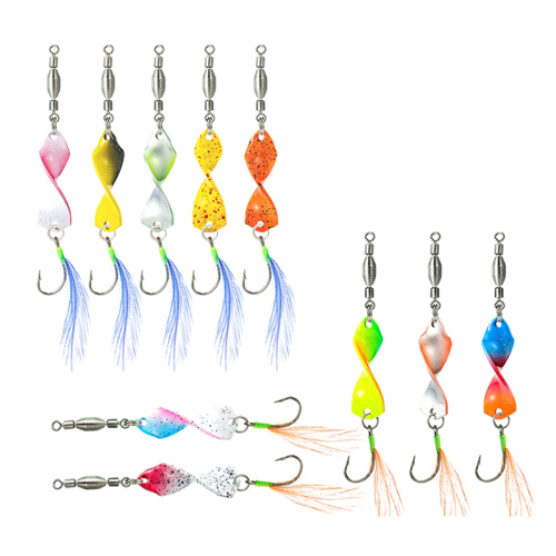 10Pcs Iscas de pesca de metal com gancho