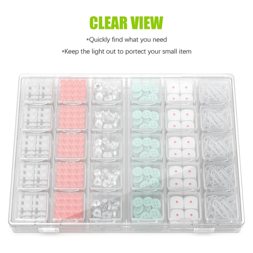 30 Compartment Stackable Storage Boxes with Lids, Mini Containers 1