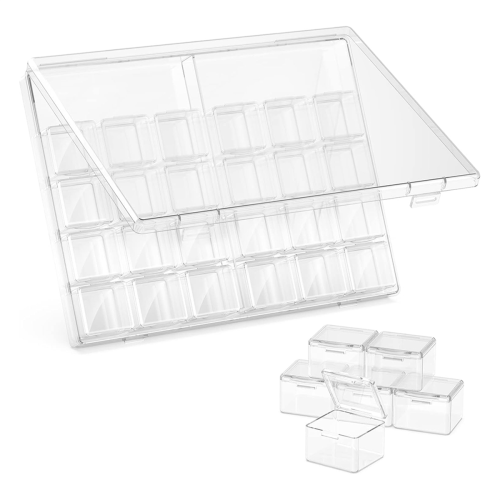 30 Compartment Stackable Storage Boxes with Lids, Mini Containers 2