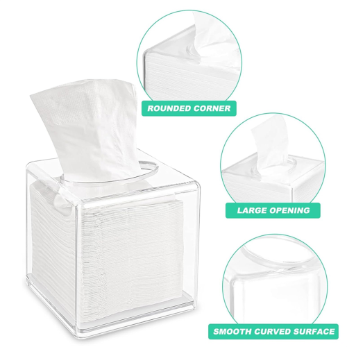 Κάλυμμα Tissue Box Square, Clear Acrylic Tissue Box στήριγμα 2