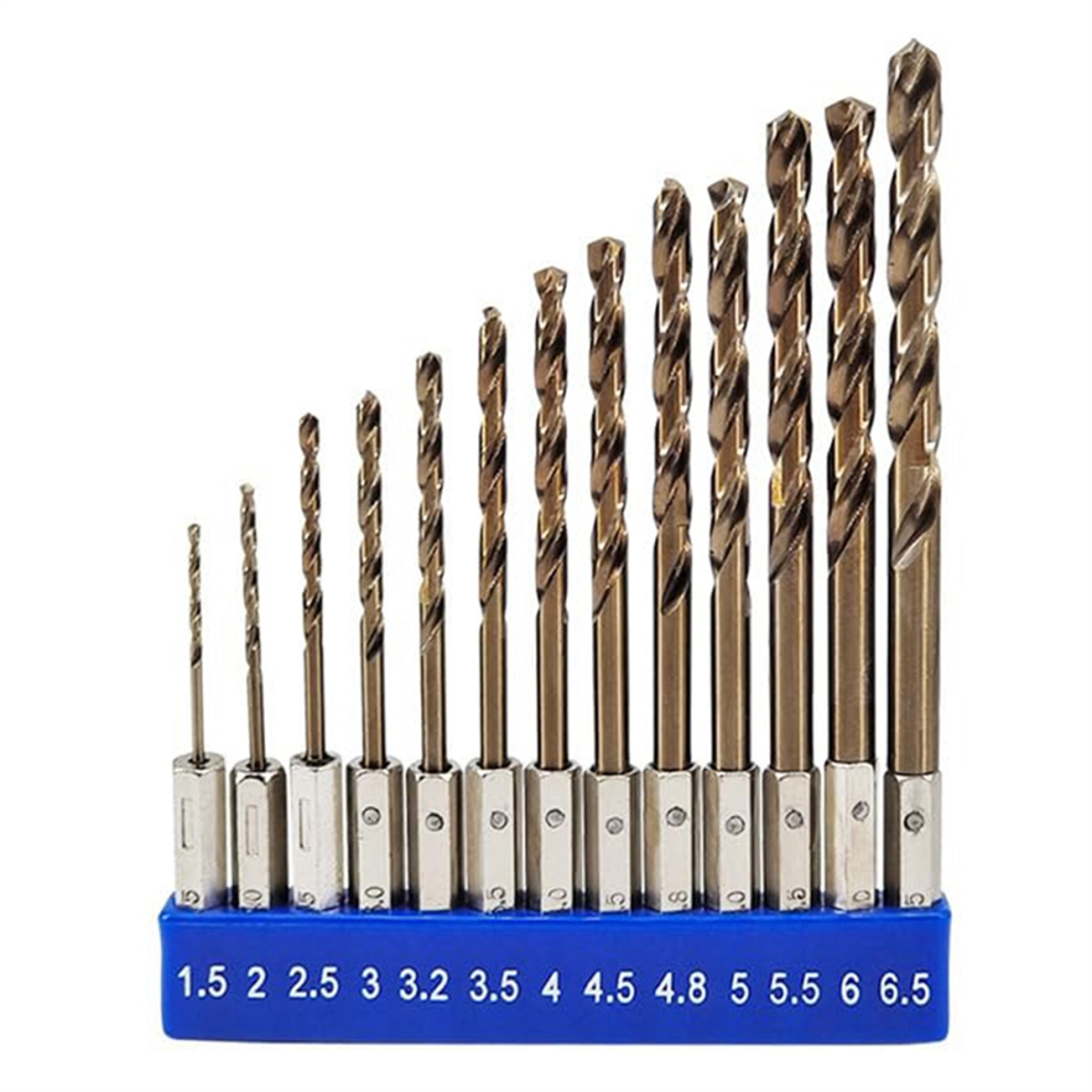 5% Cobalt Hex Shank Metric Drill Bits Set (1.5Mm-6.5Mm/13Pcs) 4851108290079
