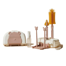 Kit de limpeza de mamadeiras com escorredor, escovas de silicone, canudo