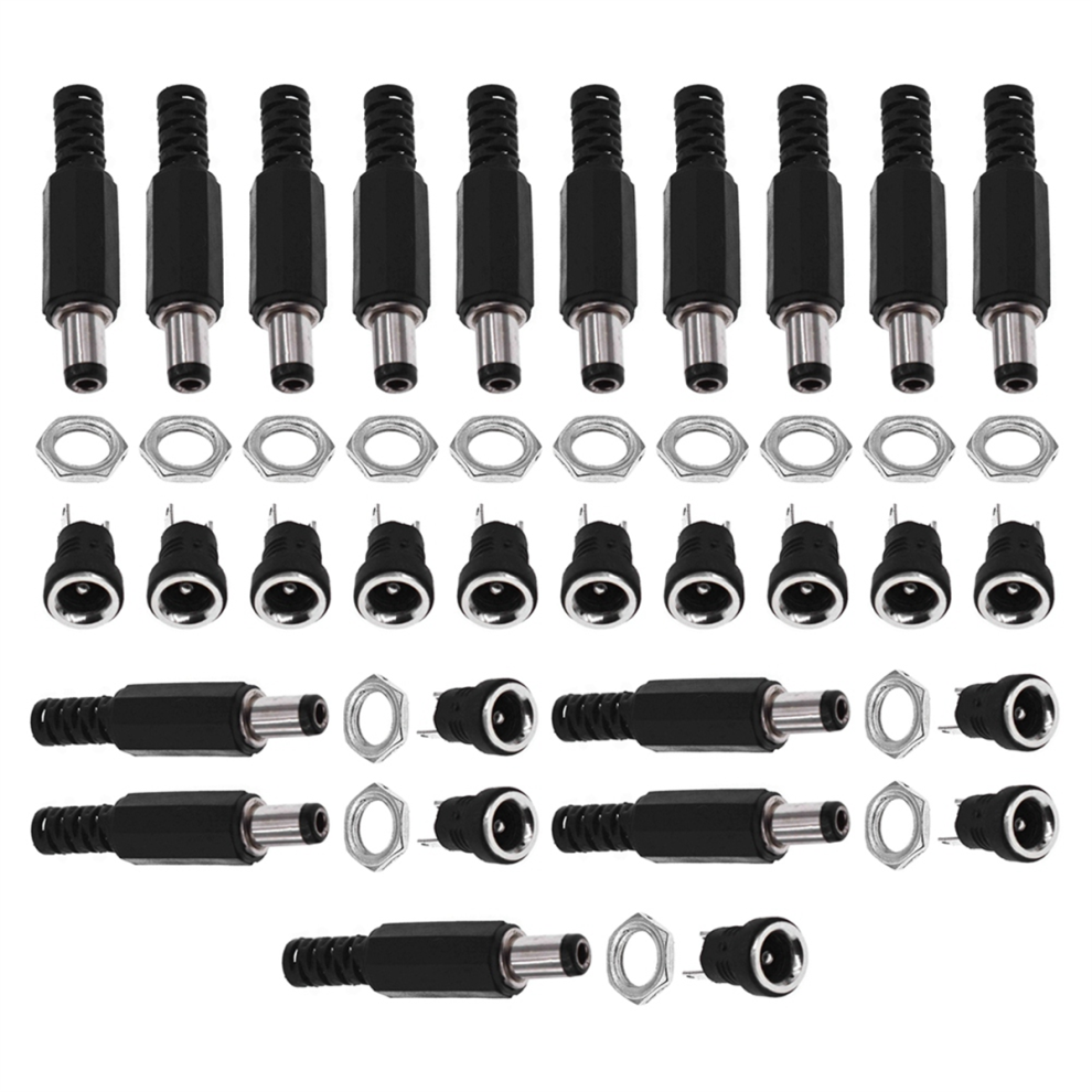 15 Sets Dc Power Connectors 5.5Mm Plugs Male And Female Jack Sockets 4851108203284