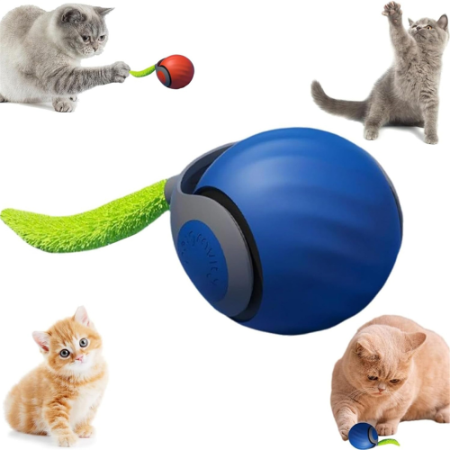 Interactive Cat Toy Indoor Smart Interactive Cat Toy Ball Orange 2