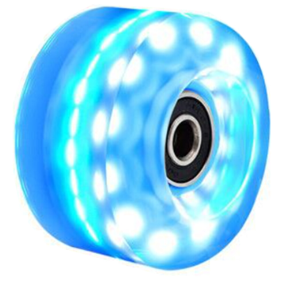 1 roue de patin à roulettes lumineuse bleue 58 mm x 32 mm