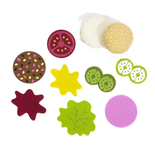 Σετ μπιφτέκι 10 τμχ Felt Food για παιχνίδια κουζίνας Pretend Play 1