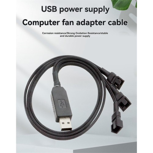 12-V-USB-Lüfter-Netzadapterkabel 1 auf 3 Step-Up-Netzadapterkabel 2