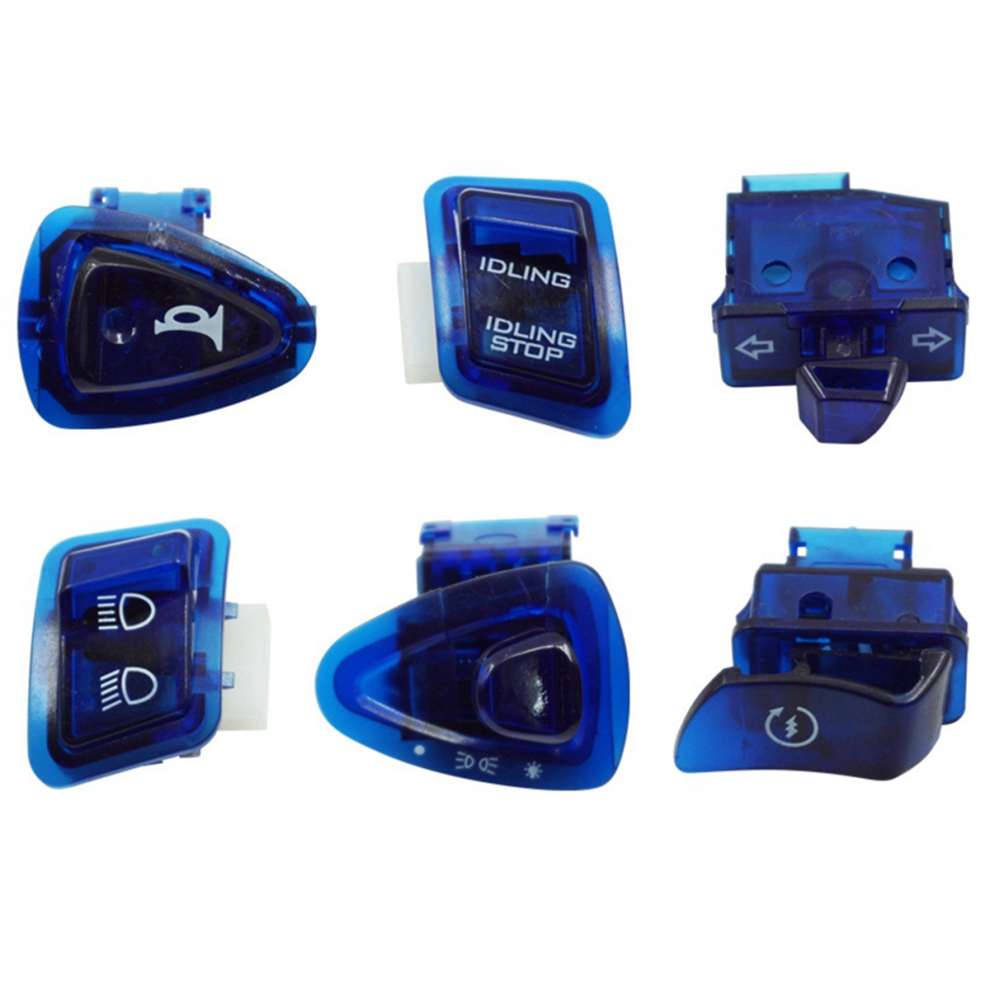 6Pcs For Gy6 50Cc 125Cc Moped Scooter Single Switch Button Blue 4851108213894