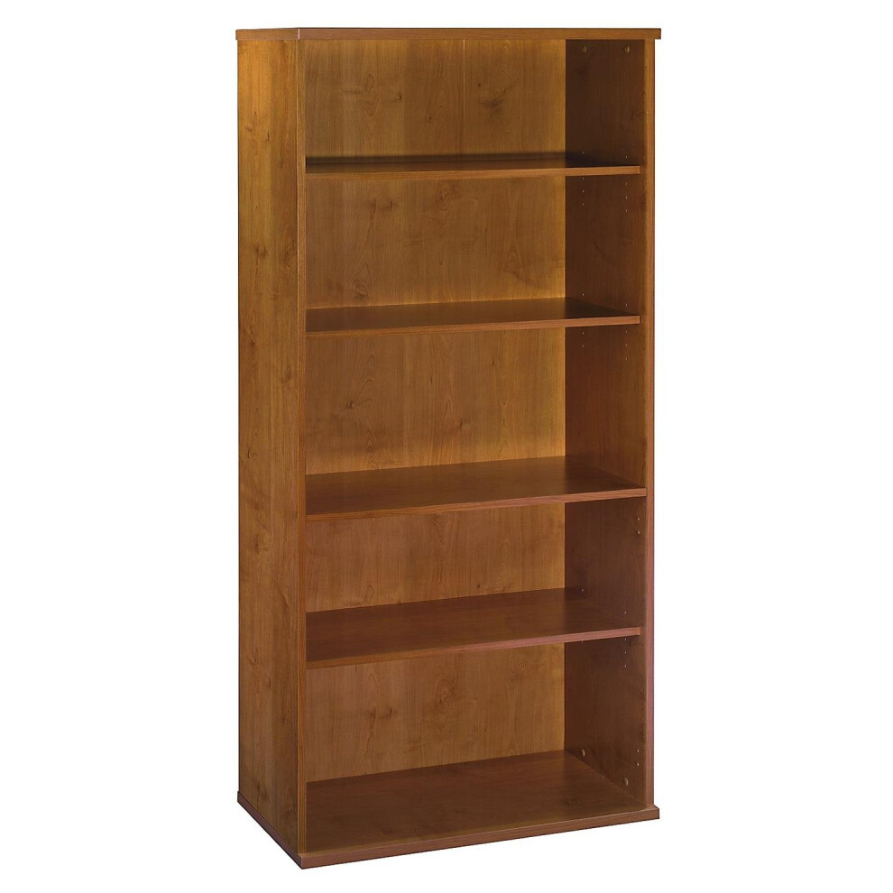 Bush Business Furniture Series C Tall 5 Shelf Bookcase in Natural Cherry, Large Storage and Display Bookshelf for Home or Professional Office