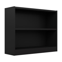 Bush Furniture Universal Bookcase, Low Storage and Display Bookshelf for Home Office or Living Room Organization, Small 2 Shelf, Black