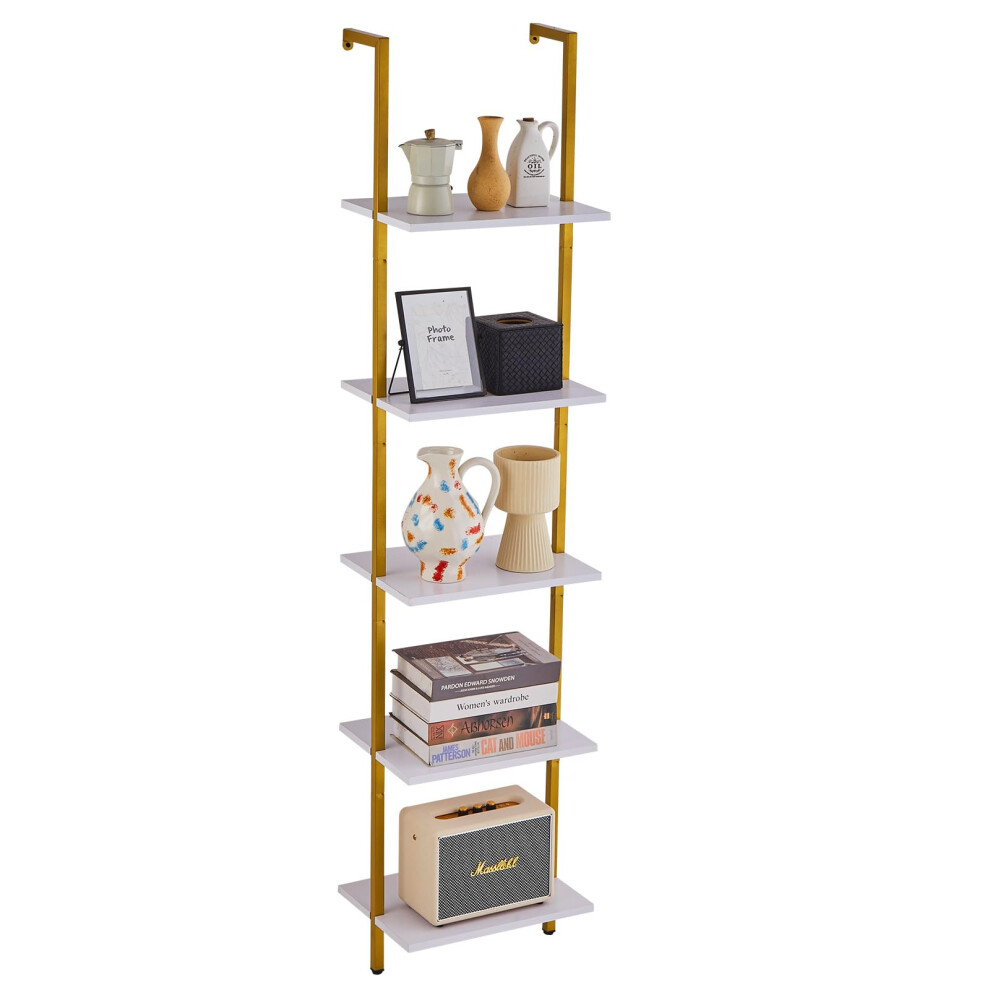 VEVOR Industrial Square Pipe Shelf 5 Tier 15.6x11.8in Wall-Mount Floating Rustic Wood Shelves Bracket Display Bookshelf Storage Rack Sundries Holder