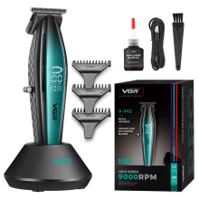 VGR 992 Professional Hair Trimmer for Men Versatile Wireless Hair Trimmer Zero Gap for Beard Hair T-Blade Detailer Outliner Hairdressing Trimmer Metal