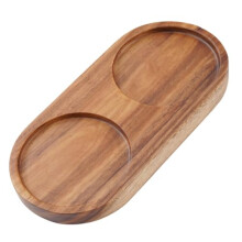 RUNFENG Salt and Pepper Mill Tray, Tray Made of Acacia Wood, Can Be Used as a Candle Tray, Coaster, Spice Bottle Holder and More, Wood, Brown, Inner