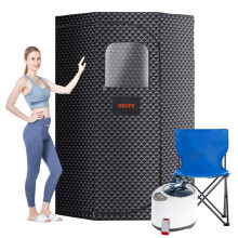 RRGFB Sauna Box, Portable Steam Tent for Home Detox and Relaxation, Includes 3L Steamer, Remote Controller, Folding Chair, Adjustable Timer 1-60 Min,
