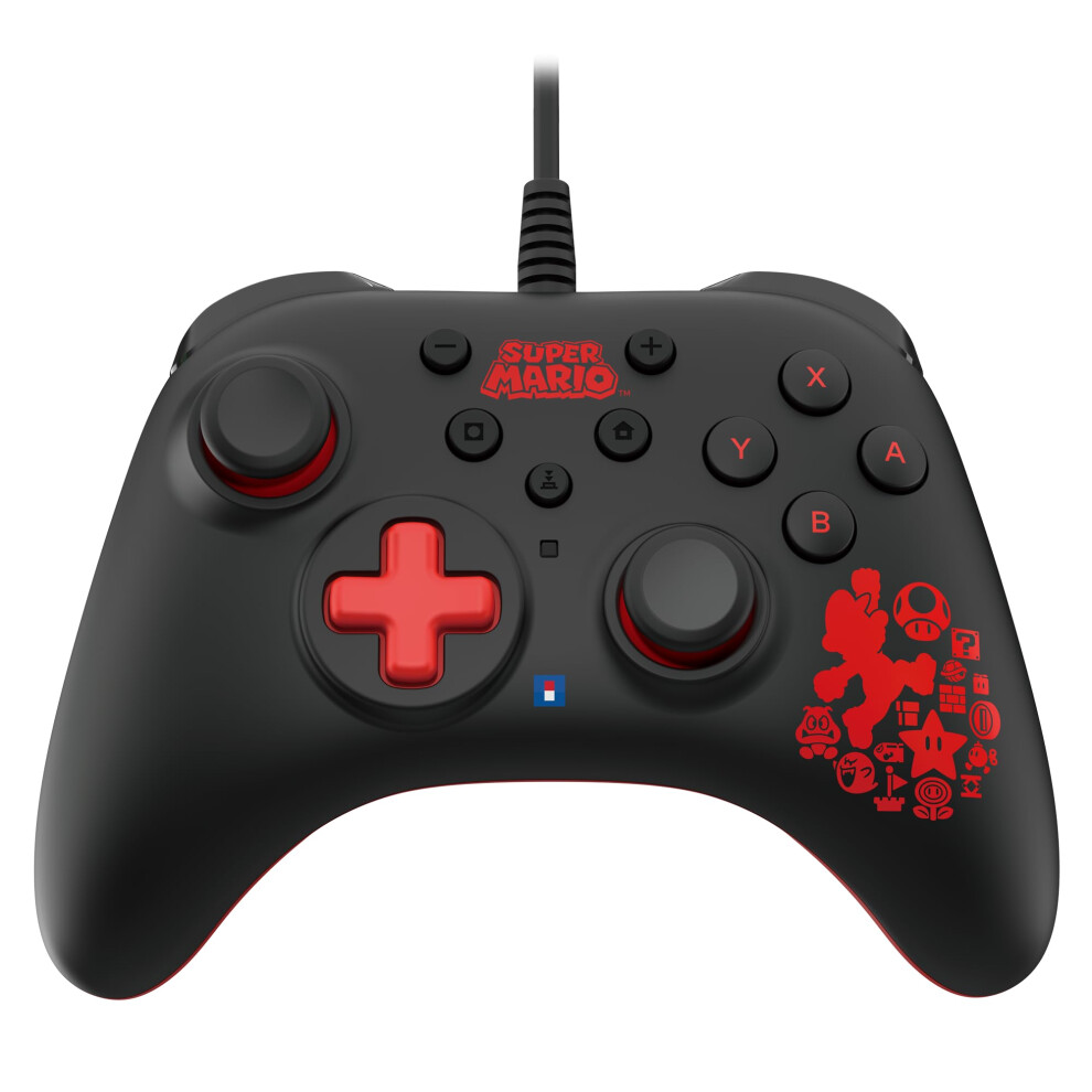 Hori Nintendo Switch Horipad Turbo (Mario) Ergonomic Wired Controller Pad - Officially Licensed By Nintendo - Nintendo Switch & Nintendo Switch - Oled 810050911924