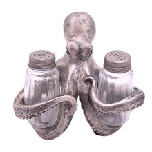 Wowser Octopus Salt and Pepper Set Holder, Nautical D?cor, Shakers Included, 6 Inches, 15484