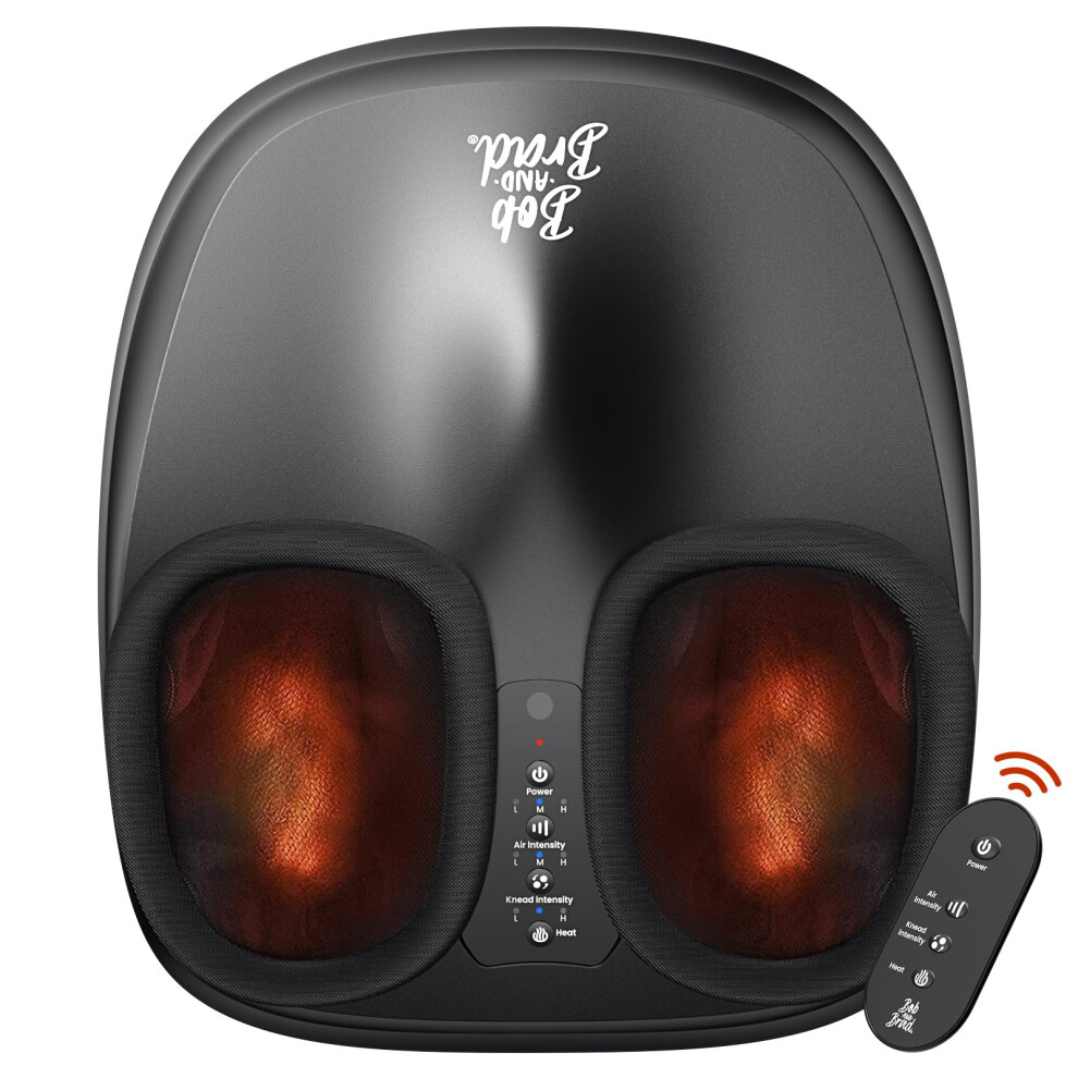 Bob And Brad Lite Foot Massager With Heat, Shiatsu Feet Massager For Plantar Fasciitis,Electric Foot Massagers Deep Kneading, Compression,Circulation