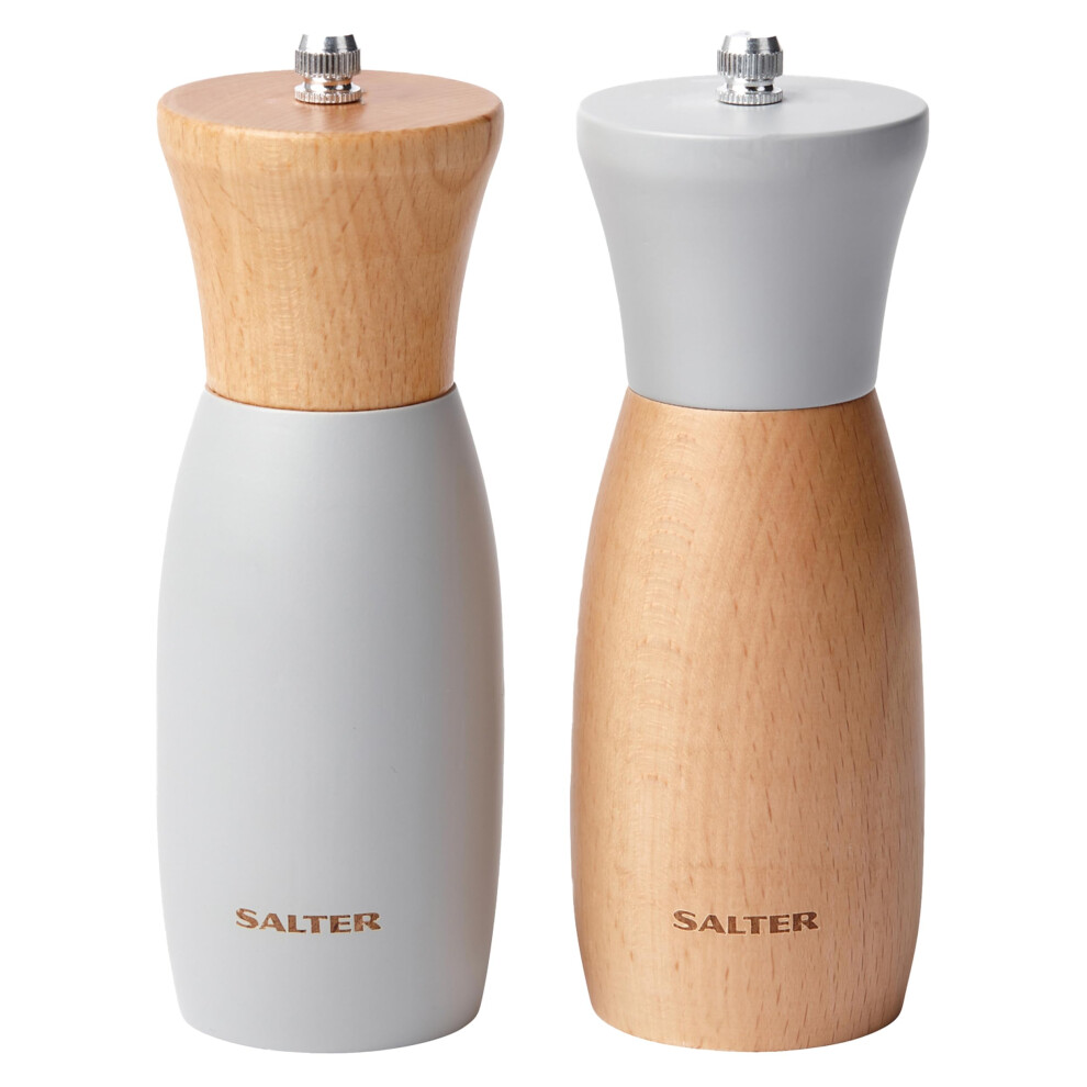 Salter BW11710EU7 Origins Set ? Manual Spice Mills, Salt and Pepper Shakers, Universal Ceramic Grinder, Adjustable Fine to Coarse, Twist to Grind,