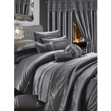 HomeHarmony? Demi Silver Velvet Diamante Bedding Bedroom Collection (Single Duvet Cover Set)